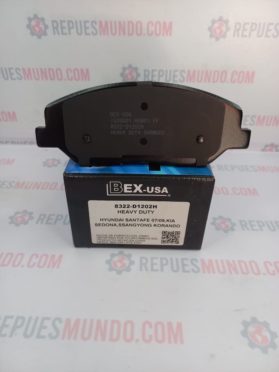 PASTILLAS PARA FRENO HYUNDAI GENESIS NEW SANTAFE KIA MOHAVE SEDONA SORENTO SSANGYONG KORANDO ACTION REF D1202 8400 8322 MED 156X61 MM BEX-USA - Image 4