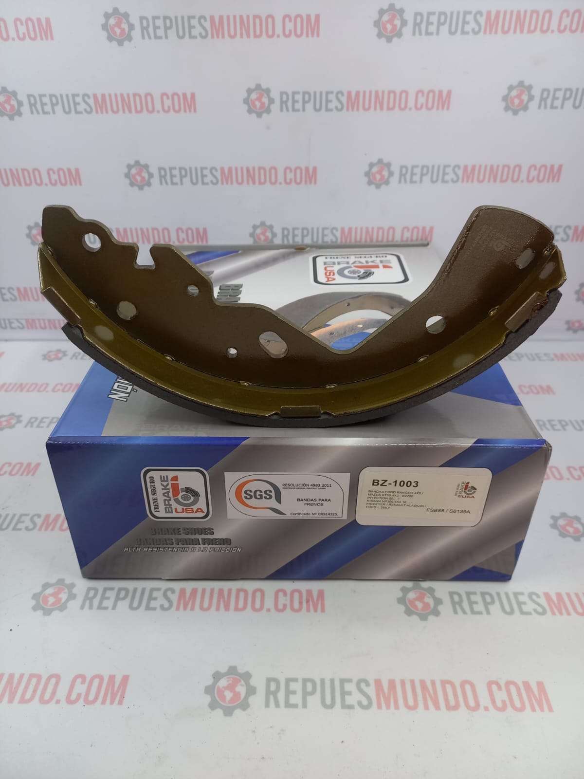 BANDAS ZAPATAS PARA FRENO NISSAN NP300 MAZDA BT50 4X2 RENAULT ALASKA REF BZ-1003 BRAKE USA - Image 3