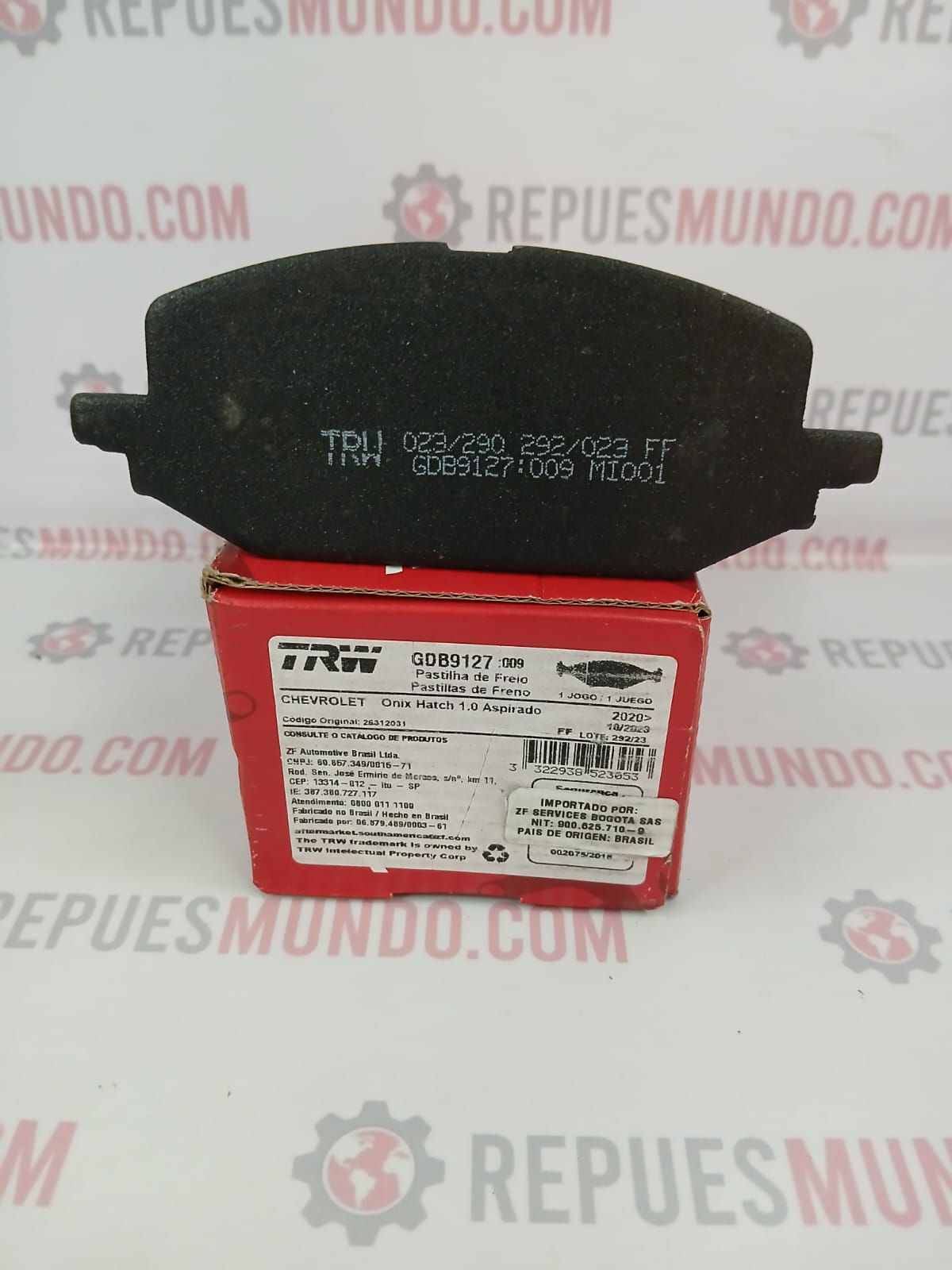 PASTILLAS PARA FRENO CHEVROLET ONIX TRAKER TURBO REF GDB9127 TRW MED 132X51 MM - Image 4