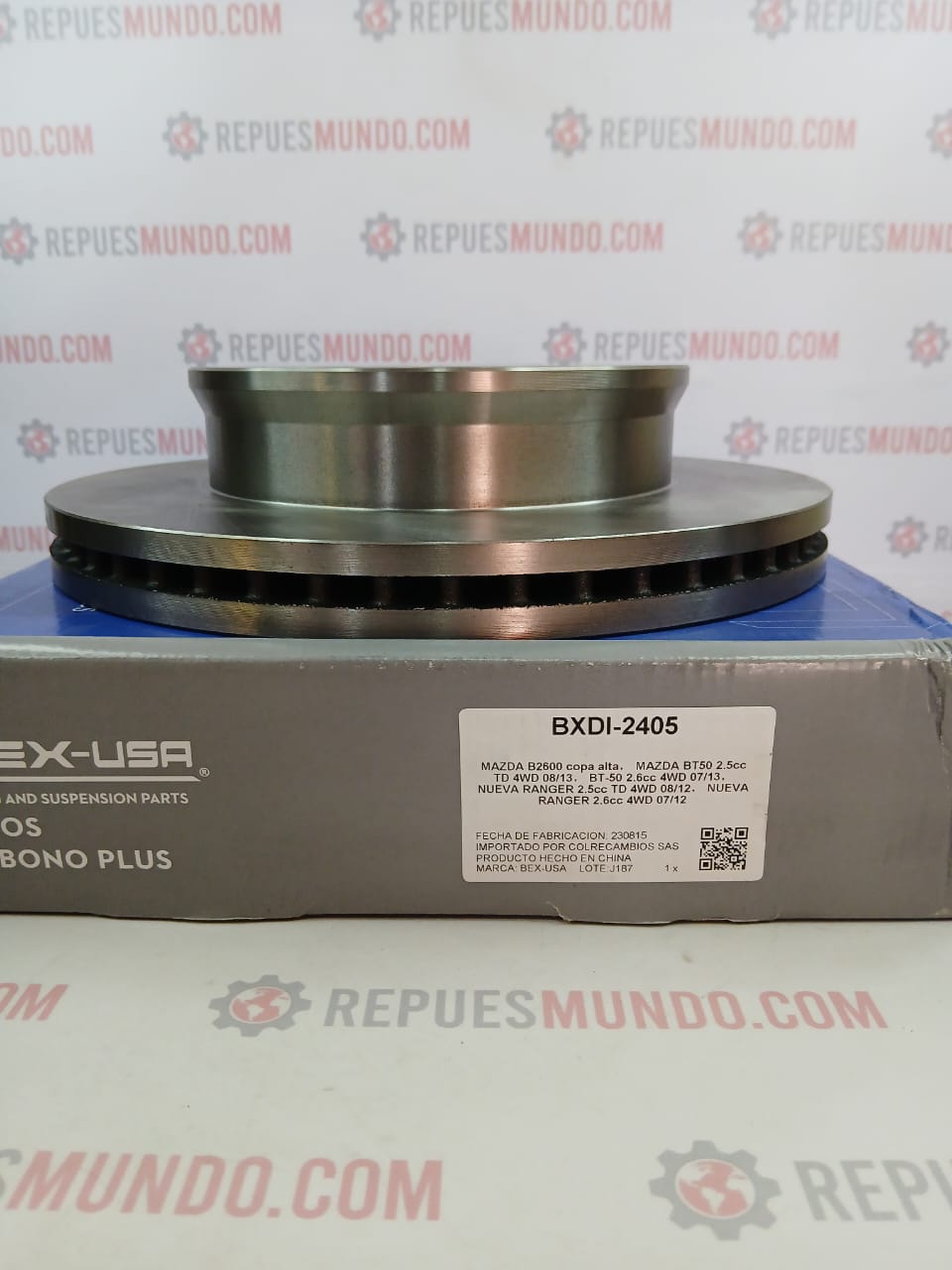 DISCOS PARA FRENO MAZTA BT50 B2600 FORD RANGER DIESEL 4X4 2.5 2.6 REF BXDI-2405 - Image 6