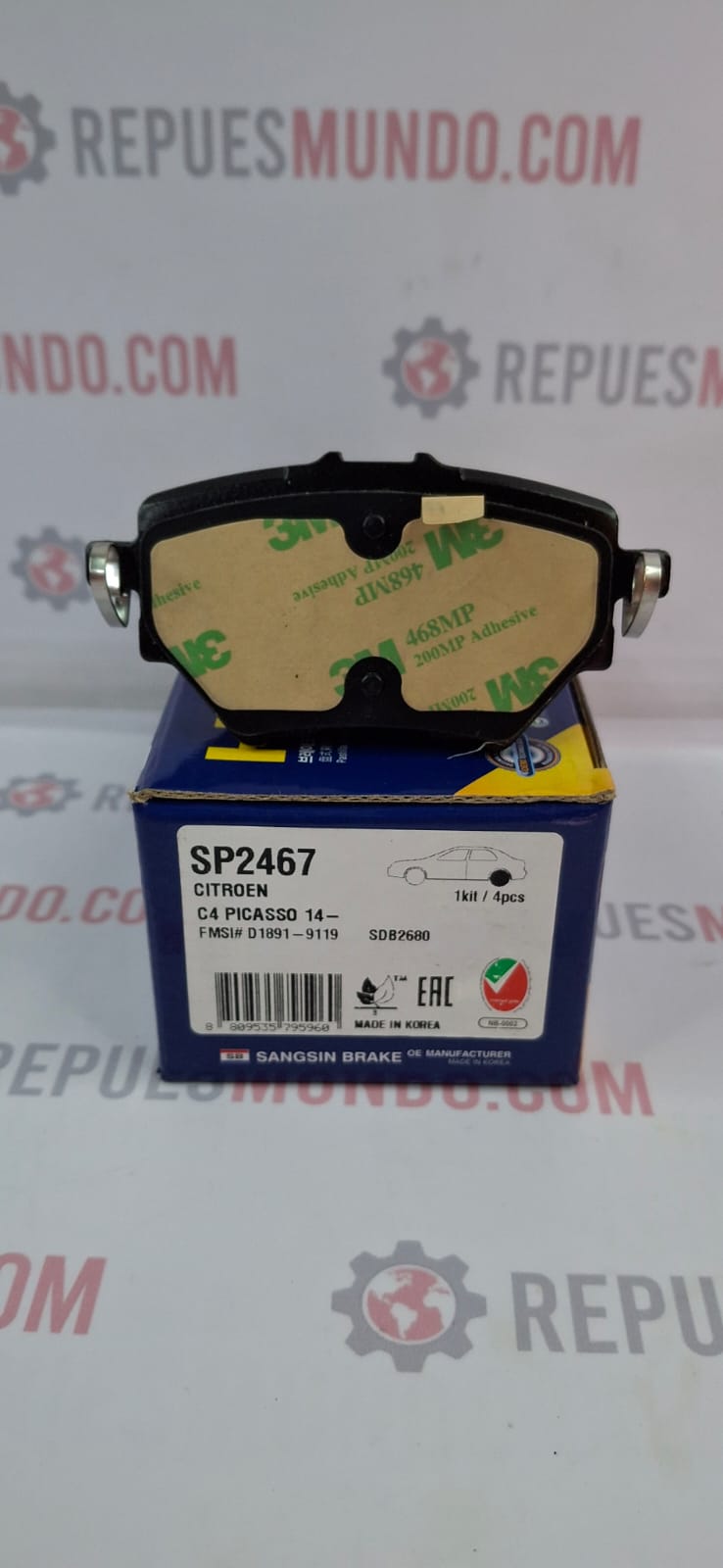 PASTILLAS PARA FRENO TRASERO CITROEN C4 PICASSO REF D1891 9119 SP2467 HI-Q MED 99X50MM - Image 4