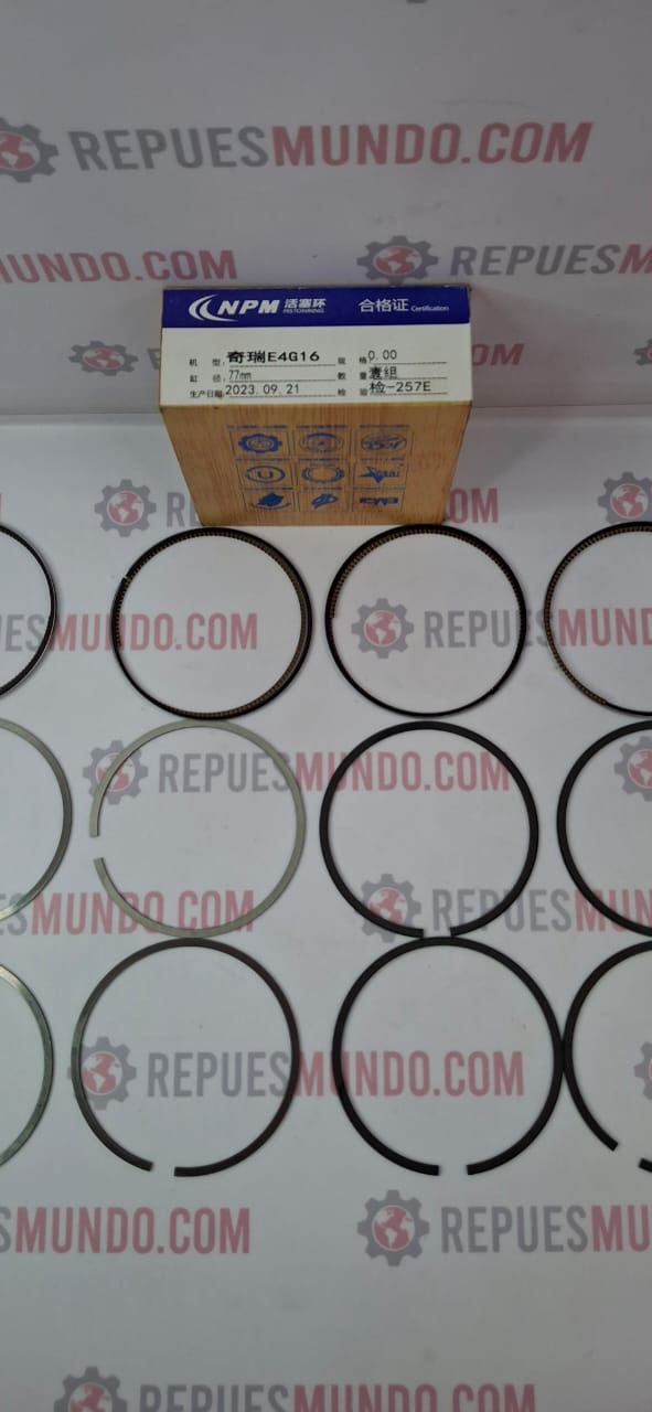 ANILLOS PARA PISTON STD ESTANDAR CHERY TIGO 1.6 REF E4G18-BJ004030 CKC