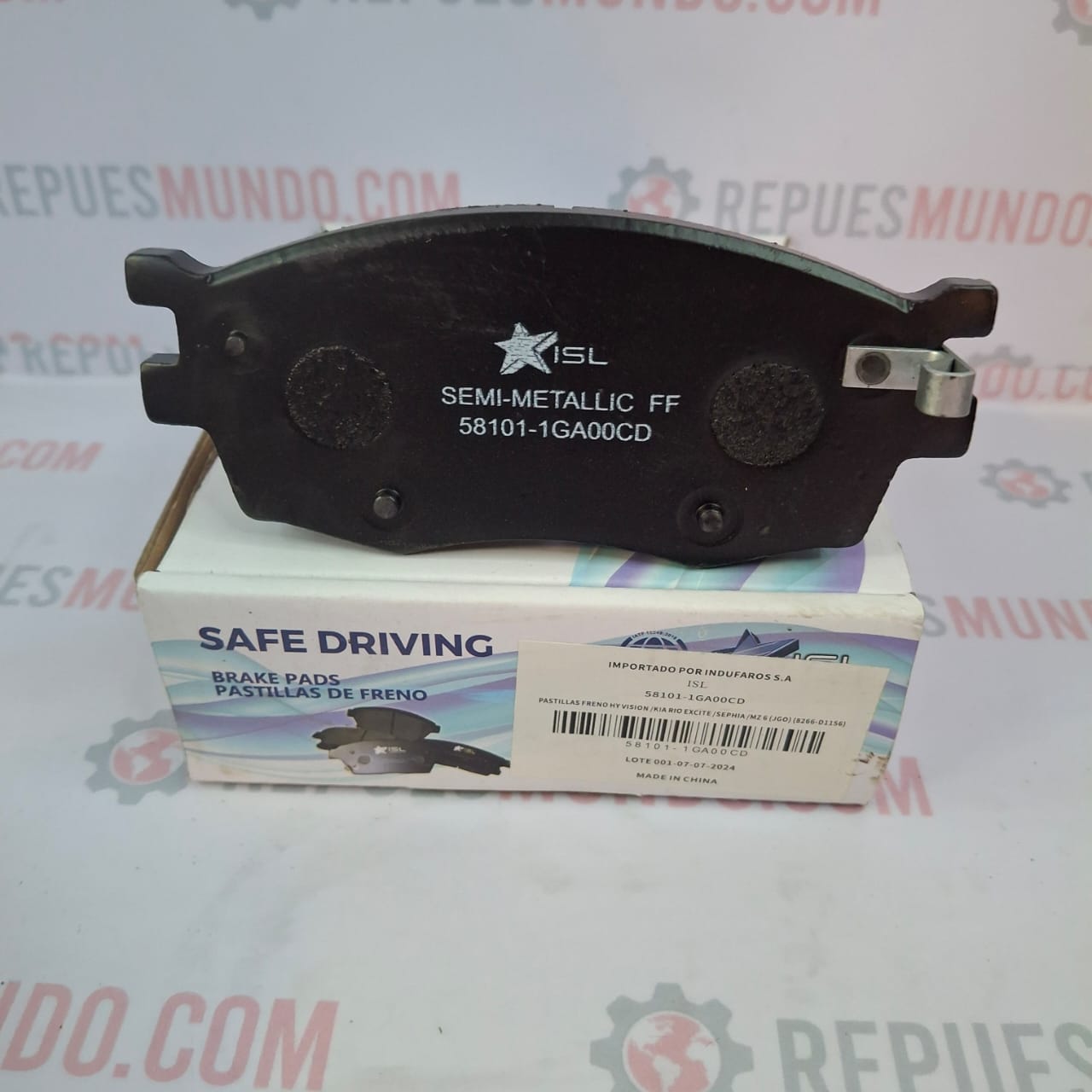 PASTILLAS PARA FRENO DEL HYUNDAI ACCENT VISION WEB KIA RIO EXCITE SEPHIA REF D1156 8266 ISL DEM 129X56 - Image 4