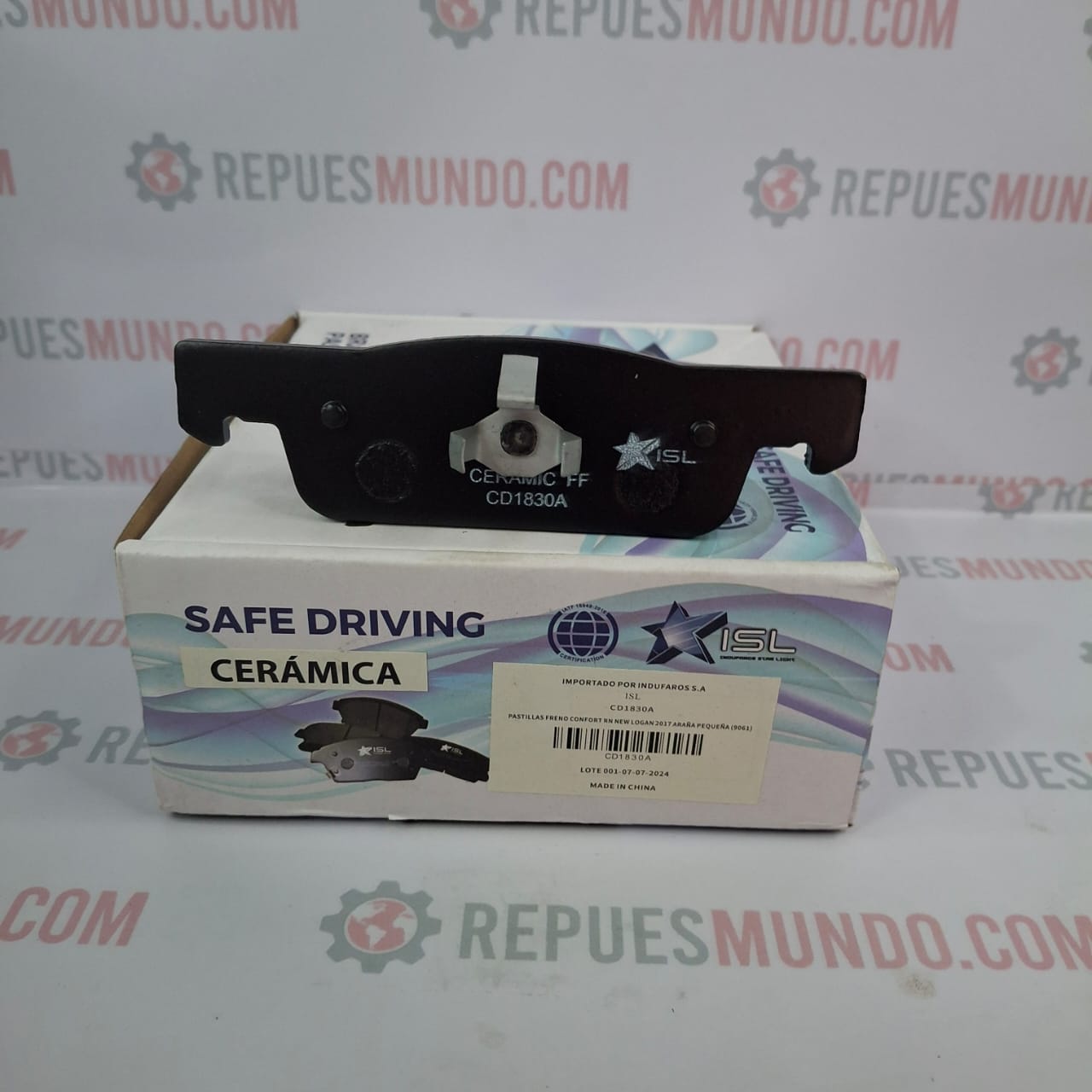 PASTILLAS PARA FRENO DEL CERAMICA RENAULT NEW LOGAN SANDERO REF D1830 9061 MED 140X40 ISL - Image 3
