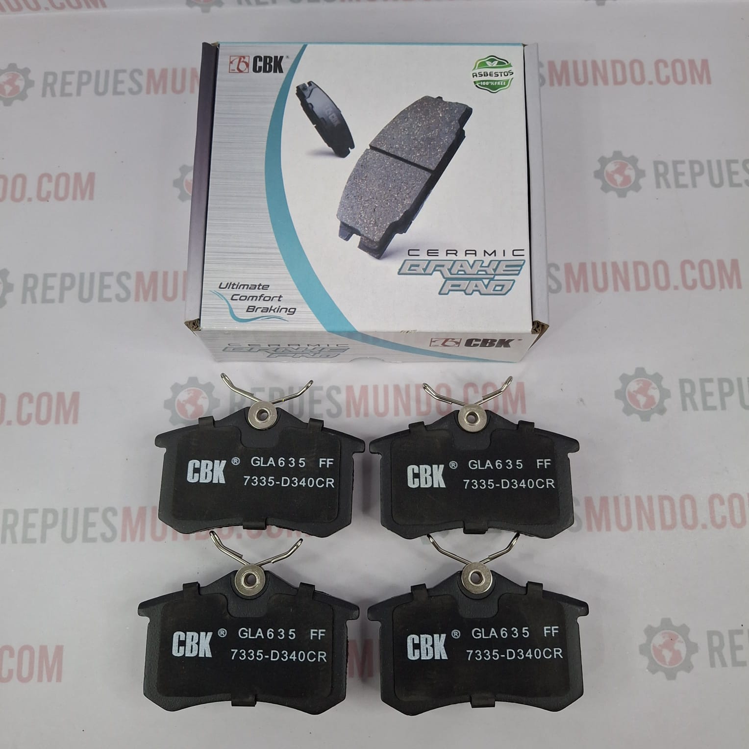 PASTILLAS PARA FRENO VOLKSWAGEN GOL GETTA AUDI A4 A6 RENAULT MEGANE II REF D340 7234 7335 8216 CERAMICA CBK MED 87X53 MM