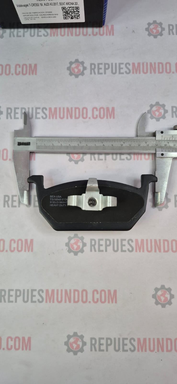 PASTILLAS PARA FRENO VOLKSWAGEN T-CROSS VIRTUS REF D1968 9193 CERAMICA BEX-USA MED 146X62 MM - Image 4